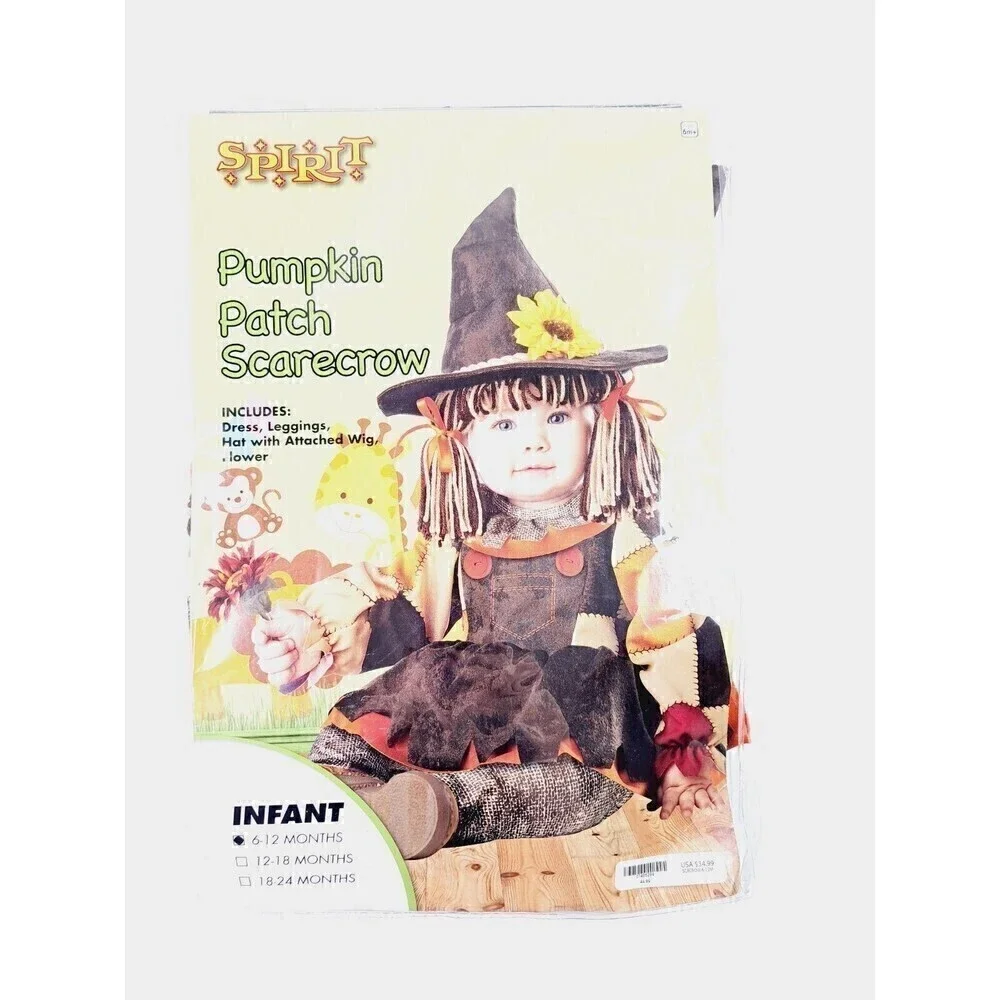 Sprint Halloween Pumpkin Patch Scarecrow Infants Size 6-12 Months